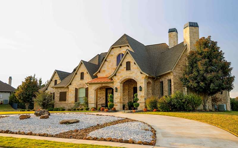 Home exterior with shingsles Image